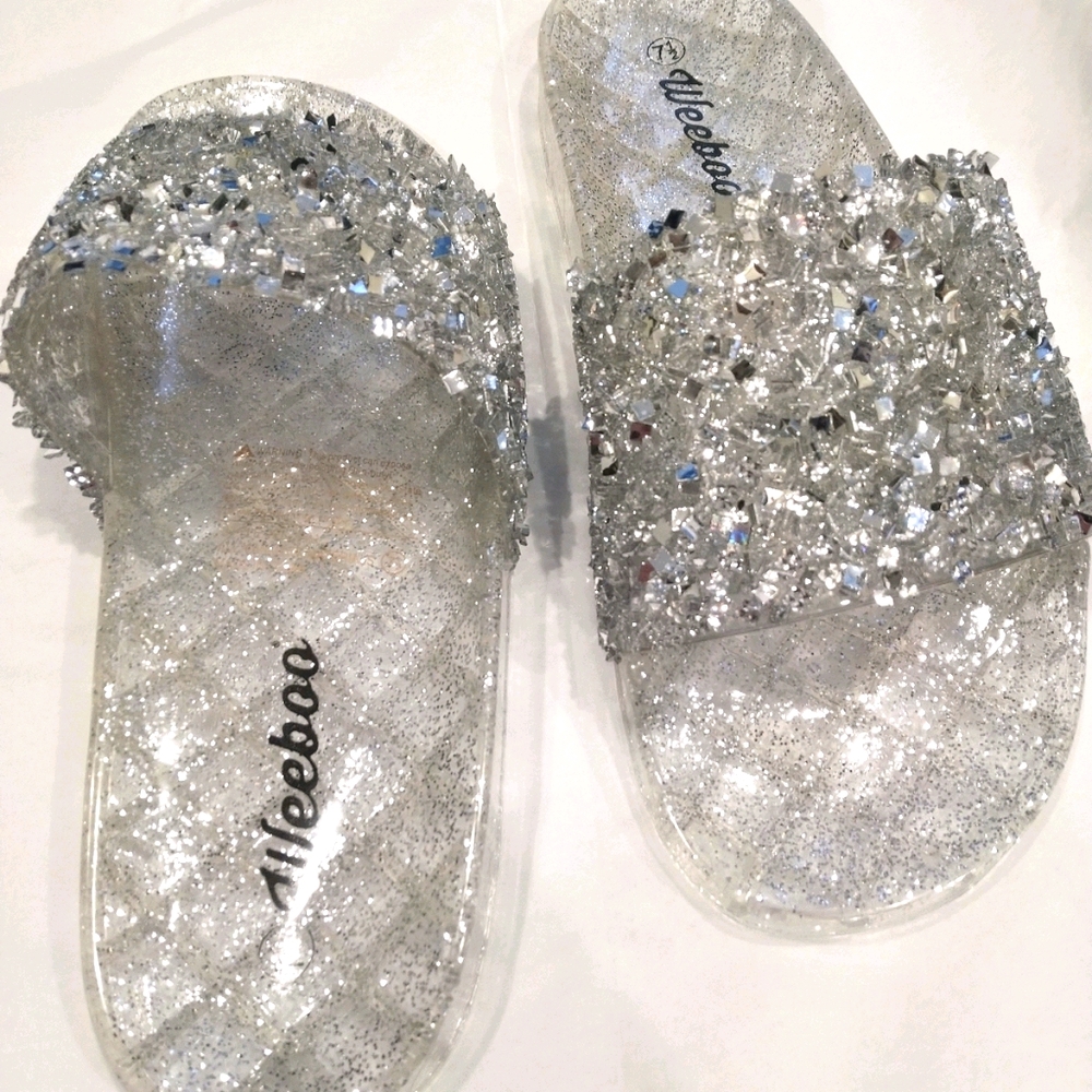 Sparkly embellished slides